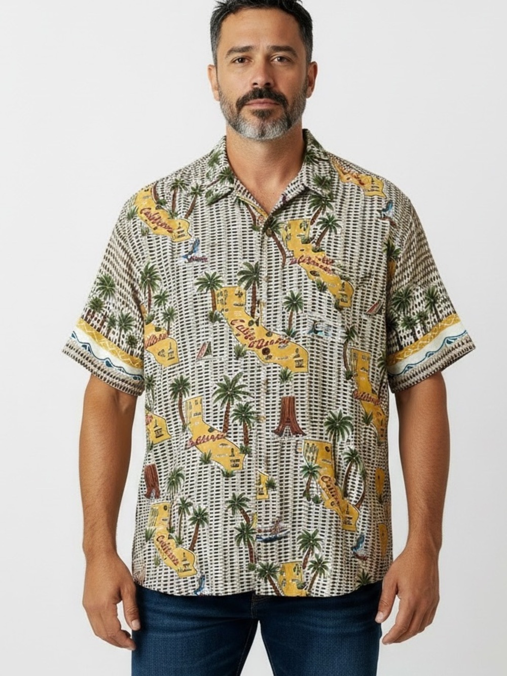 Vintage Reyn Spooner California Print Button-Up Shirt Men’s XXL